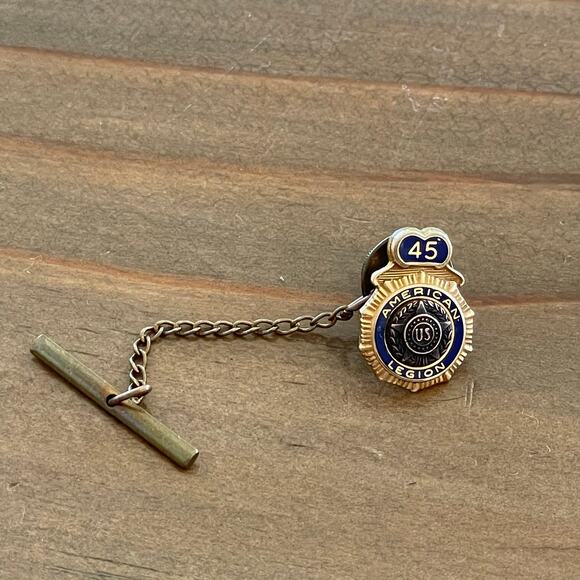American Legion 45-Year Service Pin Tie Tack 10K GF Gage Co. - Picture 3 of 6
